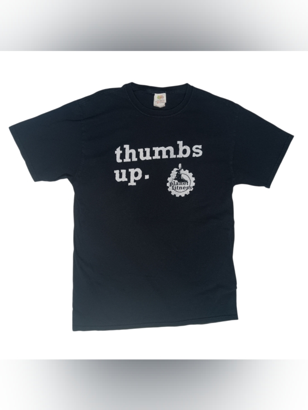 Planet Fitness Thumbs Up Black Tee Sz M T-shirt